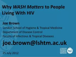 Why WASH Matters to People Living With HIV