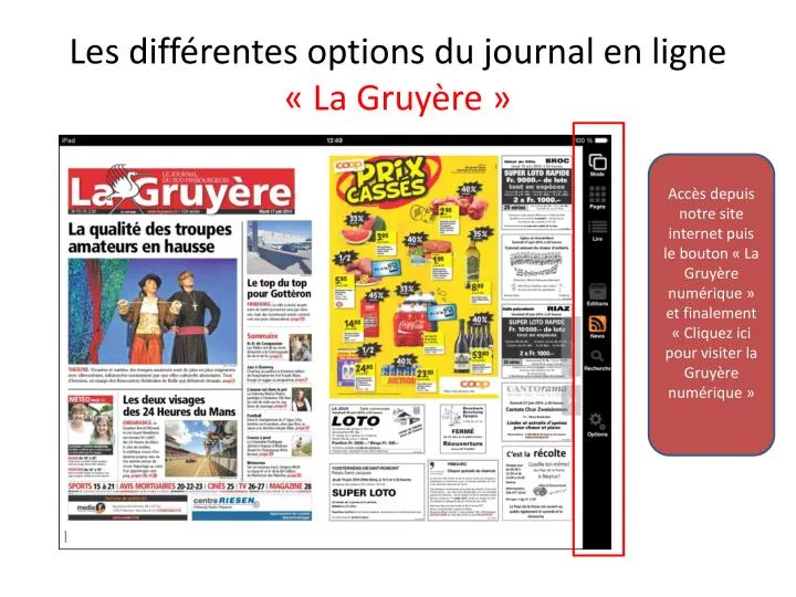 les diff rentes options du journal en ligne la gruy re