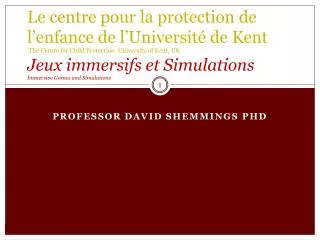 professor david shemmings phd