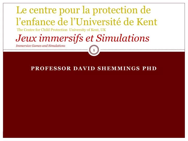 professor david shemmings phd