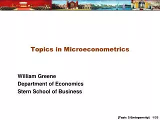 Topics in Microeconometrics