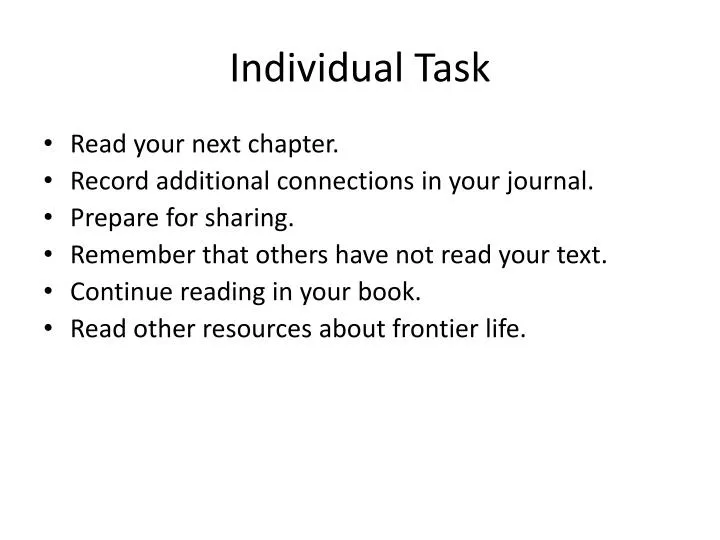 individual task
