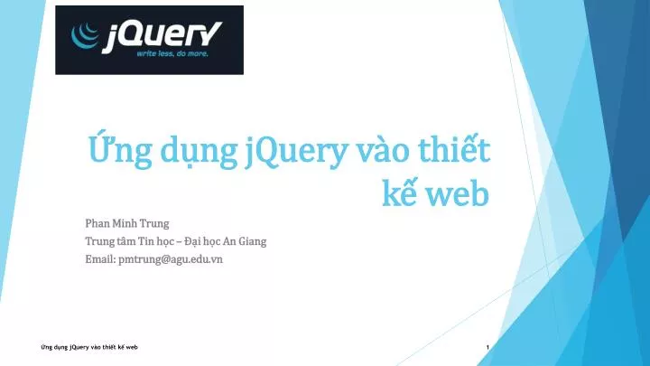 ng d ng jquery v o thi t k web