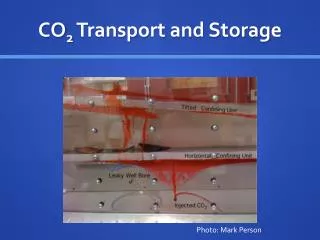 CO 2 Transport and Storage