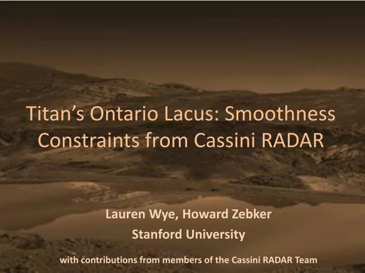 titan s ontario lacus smoothness constraints from cassini radar