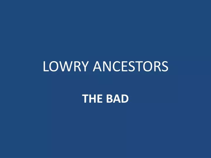 lowry ancestors