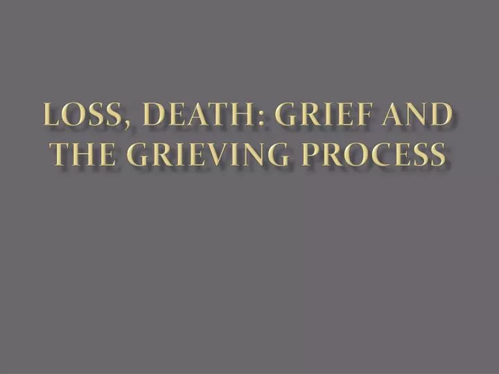 loss death grief and the grieving process