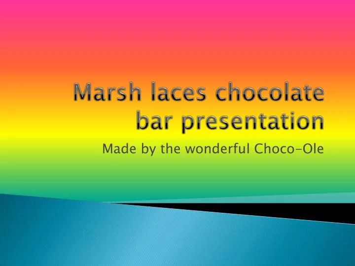 marsh laces chocolate bar presentation