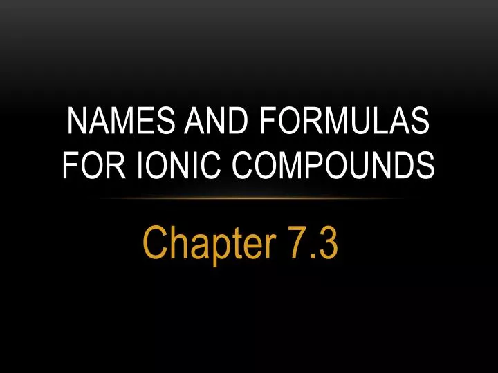 names and formulas for ionic compounds