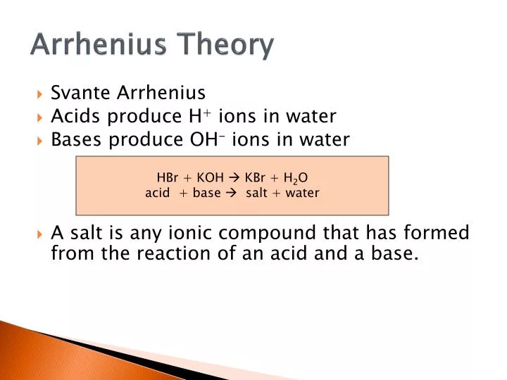 arrhenius theory