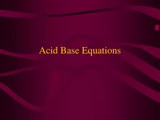 acid base equations