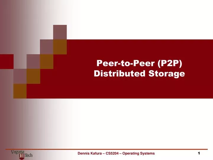 peer to peer p2p distributed storage