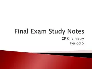 Final Exam Study Notes