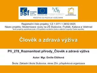 lov k a zdrav v iva