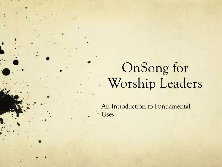 onsong for worship leaders