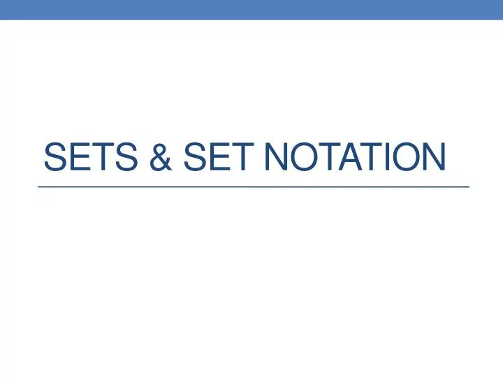 sets set notation