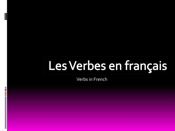 verbs in french