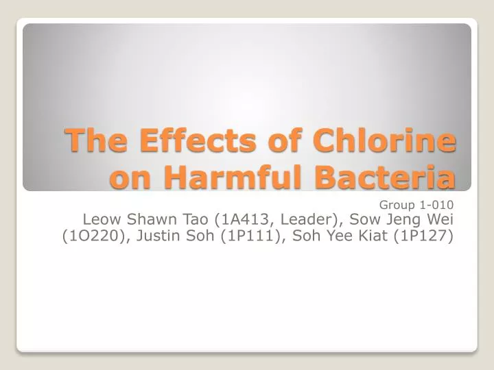 the effects of chlorine on harmful bacteria