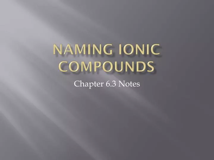 naming ionic compounds