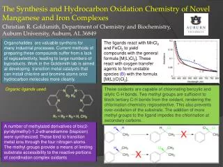 The Synthesis and Hydrocarbon Oxidation Chemistry of Novel Manganese and Iron Complexes