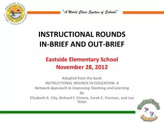 INSTRUCTIONAL ROUNDS In-Brief and Out-brief