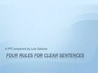 Four Rules for Clear Sentences
