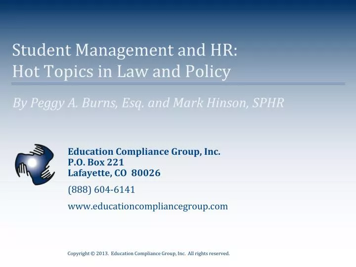 student management and hr hot topics in law and policy