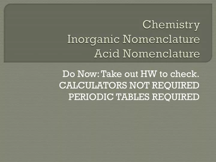chemistry inorganic nomenclature acid nomenclature
