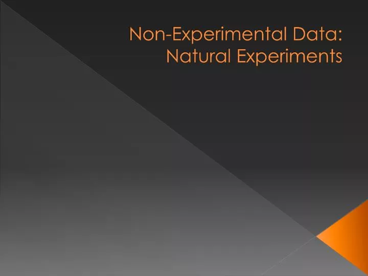 non experimental data natural experiments