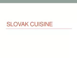 Slovak cuisine