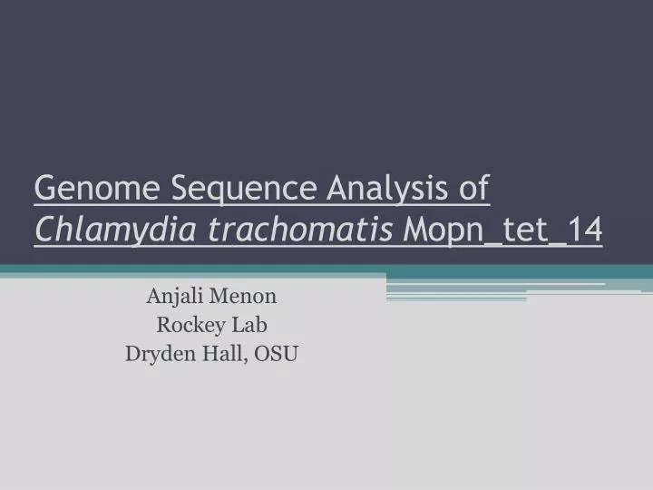 genome sequence analysis of chlamydia trachomatis mopn tet 14