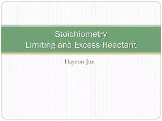 stoichiometry limiting and excess reactant