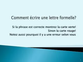 comment crire une lettre formelle