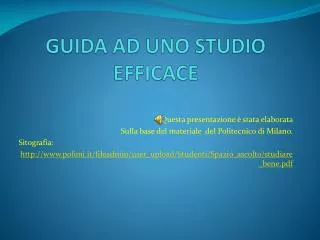 guida ad uno studio efficace