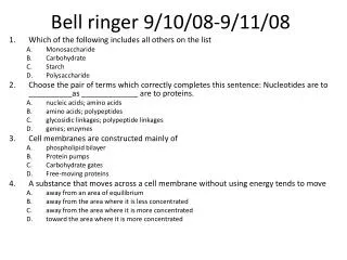 Bell ringer 9/10/08-9/11/08
