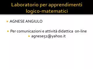 laboratorio per apprendimenti logico matematici