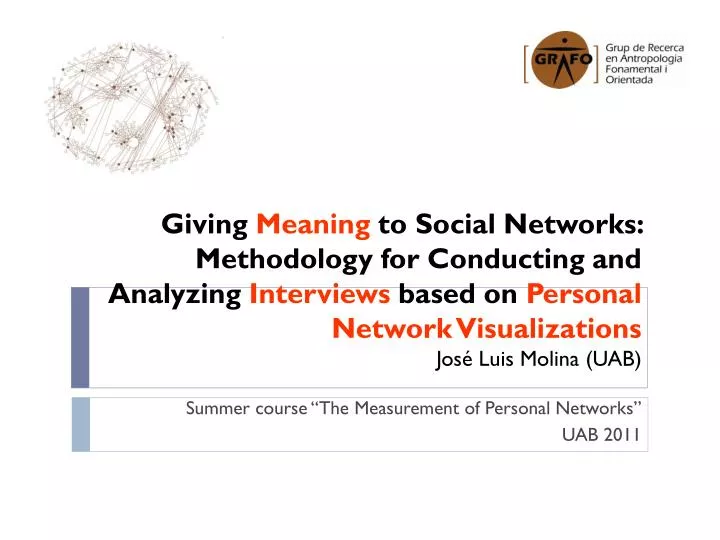 summer course the measurement of personal networks uab 2011