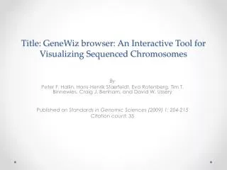 Title: GeneWiz browser: An Interactive Tool for Visualizing Sequenced Chromosomes