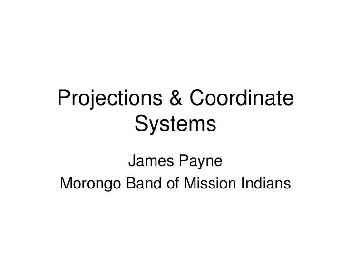 projections coordinate systems