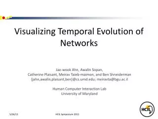Visualizing Temporal Evolution of Networks