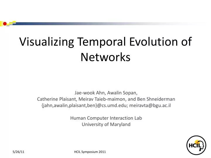 visualizing temporal evolution of networks