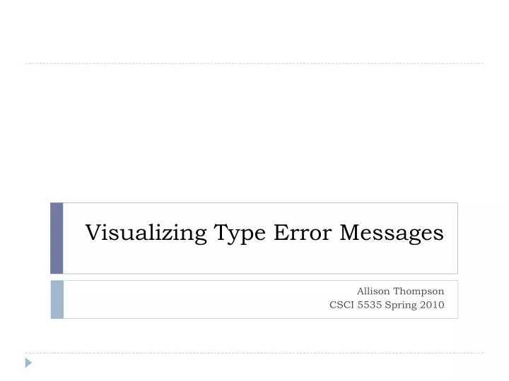 visualizing type error messages