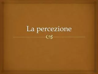 la percezione