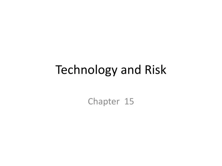 technology and risk