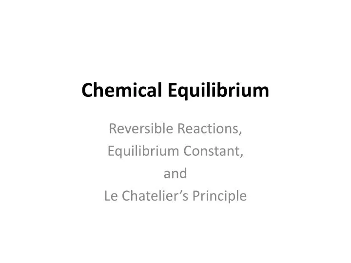 chemical equilibrium