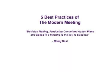 5 Best Practices of The Modern Meeting