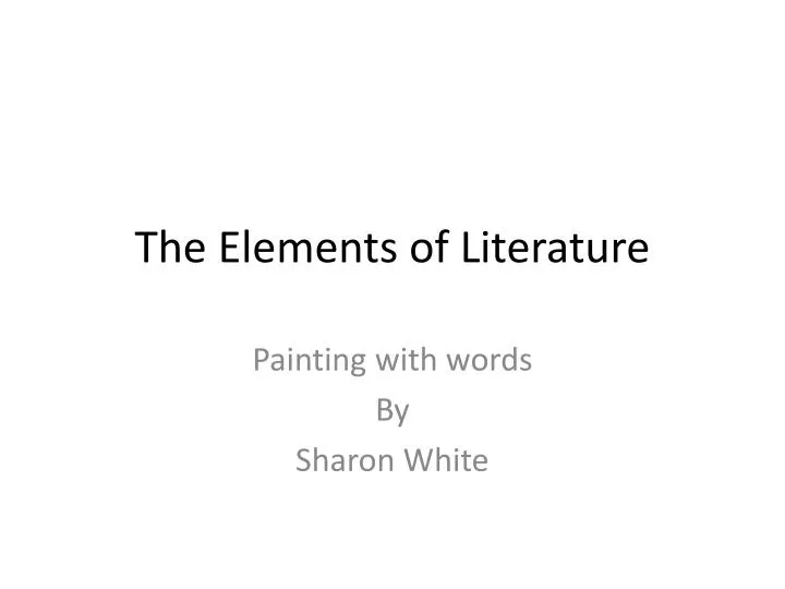 the elements of literature