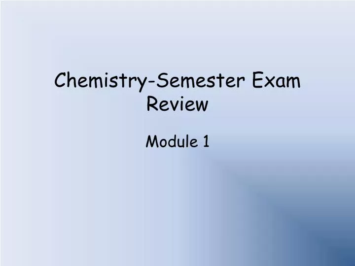chemistry semester exam review