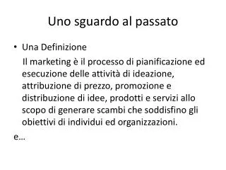 uno sguardo al passato