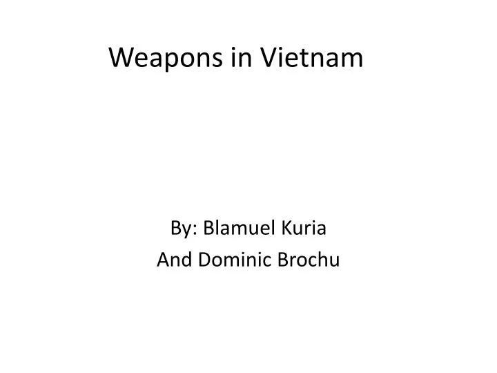 weapons in vietnam